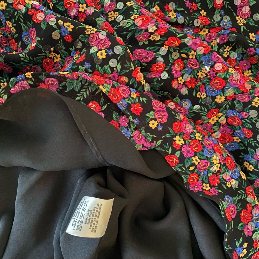 Liz Claiborne floral flowy dress with clear sequins Size 8 - Picture 6 of 10